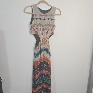 Multicolor Sleeveless Maxi Dress
